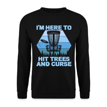 Disc Golf Disc Golfer Flying Disc Basket Bag Frolf - Unisex Sweatshirt - black - Front - Alina (178cm) & Michal (187cm)