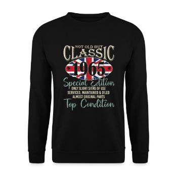 Pas vieux, Mais l’Union Britannique Classique Jack, - Sweat-shirt Unisexe - noir - Devant - Alina (178cm) & Michal (187cm)