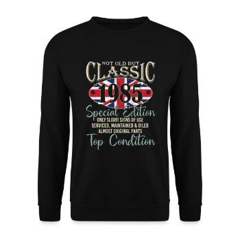 Pas vieux, Mais l’Union Britannique Classique Jack, - Sweat-shirt Unisexe - noir - Devant - Alina (178cm) & Michal (187cm)