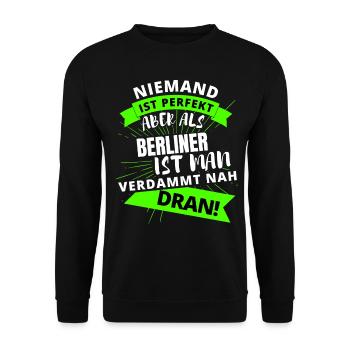 Berlin , Berliner , Hauptstadt, BERLIN Deutschland - Unisex Pullover - Schwarz - Vorne - Alina (178cm) & Michal (187cm)