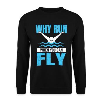 Entraîneur de natation Pourquoi courir quand vous pouvez voler - Sweat-shirt Unisexe - noir - Devant - Alina (178cm) & Michal (187cm)