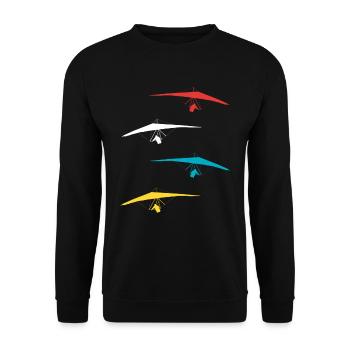 Hang gliders Delta gliders Aviation - Unisex Sweatshirt - black - Front - Alina (178cm) & Michal (187cm)
