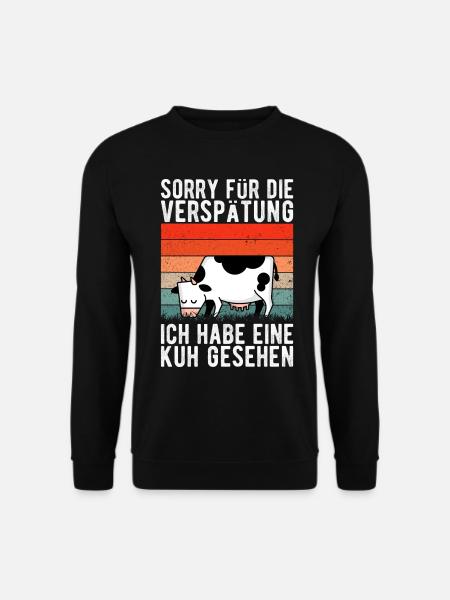 Kuh Landwirt Bauernhof Kinder Landwirtschaft Bauer - Unisex Pullover - Schwarz