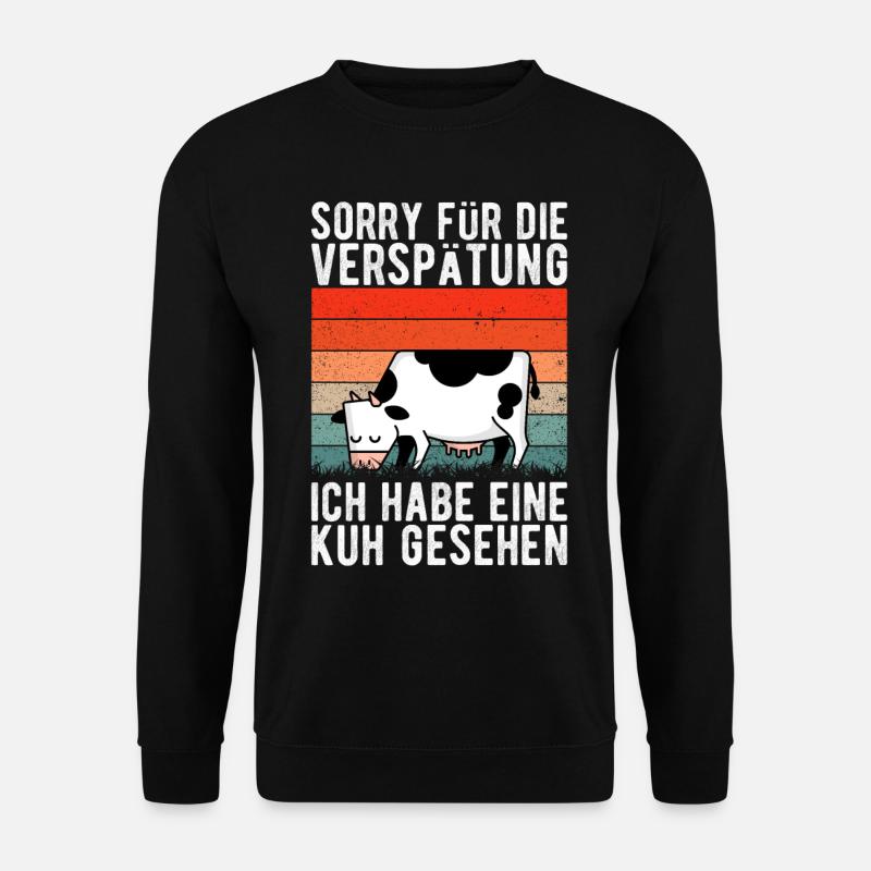 Kuh Landwirt Bauernhof Kinder Landwirtschaft Bauer - Unisex Pullover - Schwarz