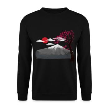 Asia China Japan Mountain Chinese Wilderness Mountain - Unisex Sweatshirt - black - Front - Alina (178cm) & Michal (187cm)