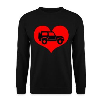 4X4 HEART - Unisex Pullover - Schwarz - Vorne - Alina (178cm) & Michal (187cm)