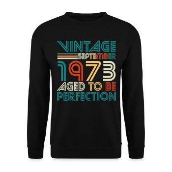 1973 September Perfection Retro - Unisex Sweatshirt - black - Front - Alina (178cm) & Michal (187cm)