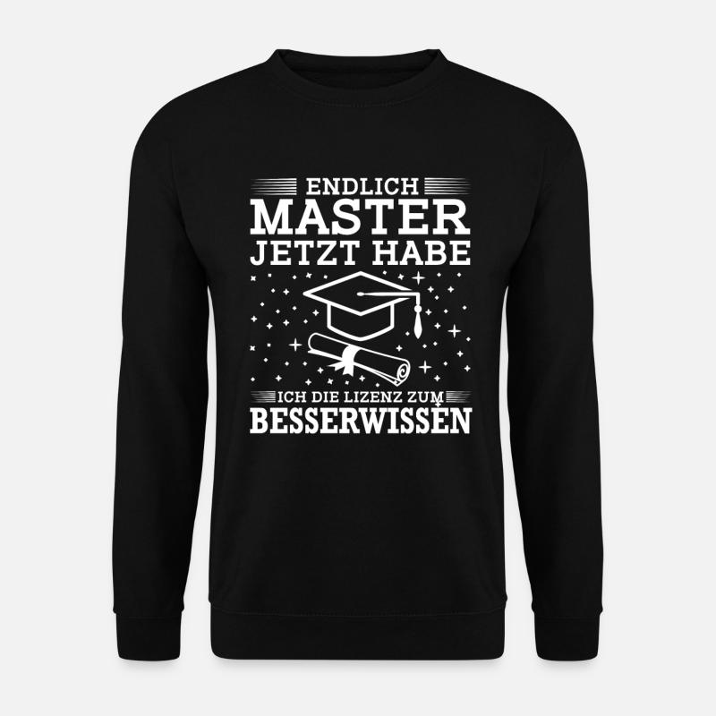 Master Abschluss Geschenk Lizenz Zum Besserwissen - Unisex Pullover - Schwarz