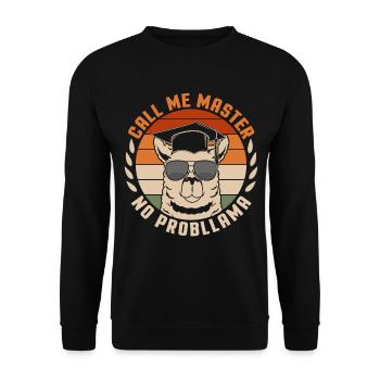 Call Me Master Lama Master Hat College Graduates - Unisex Sweatshirt - black - Front - Alina (178cm) & Michal (187cm)