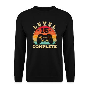 15e anniversaire de mariage 15 ans de mariage Mariage cristallin - Sweat-shirt Unisexe - noir - Devant - Alina (178cm) & Michal (187cm)