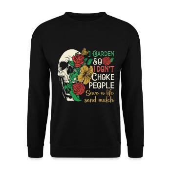 Jardiner je jardine pour ne pas étouffer les gens - Sweat-shirt Unisexe - noir - Devant - Alina (178cm) & Michal (187cm)