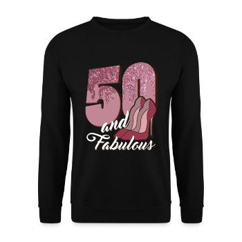 Birthday 50 years 50th birthday 50 and fabulous - Unisex Sweatshirt - black - Front - Alina (178cm) & Michal (187cm)