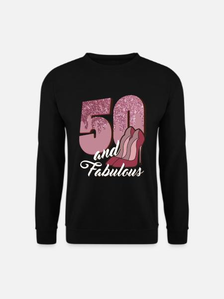 Geburtstag 50 Jahre 50.Geburtstag 50 and fabulous - Unisex Pullover - Schwarz