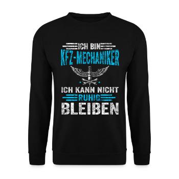 KFZ Meister Mechaniker Autowerkstatt Schrauber - Unisex Pullover - Schwarz - Vorne - Alina (178cm) & Michal (187cm)