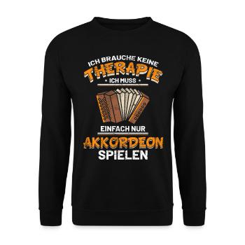 Ziehharmonika Akkordeon - Unisex Pullover - Schwarz - Vorne - Alina (178cm) & Michal (187cm)