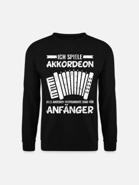 Ziehharmonika Akkordeon Musiker Sprüche - Unisex Pullover - Schwarz