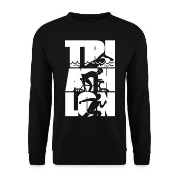 Triathlon Ausdauer Sport - Unisex Pullover - Schwarz - Vorne - Alina (178cm) & Michal (187cm)