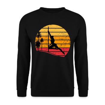 Pole Dancing - Sunset Pole Dance Silhouette - Unisex Sweatshirt - black - Front - Alina (178cm) & Michal (187cm)