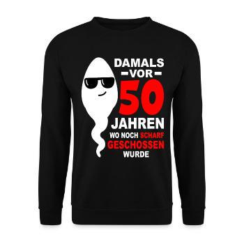 50 Jahre 50. Geburtstag 50. Jahrestag 50. Jubiläum - Unisex Pullover - Schwarz - Vorne - Alina (178cm) & Michal (187cm)