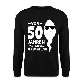 50. Geburtstag 50. Jahrestag 50 Jahre 50. Jubiläum - Unisex Pullover - Schwarz - Vorne - Alina (178cm) & Michal (187cm)