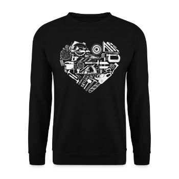 Woodworker Carpenter Tools Vintage - Unisex Pullover - Schwarz - Vorne - Alina (178cm) & Michal (187cm)