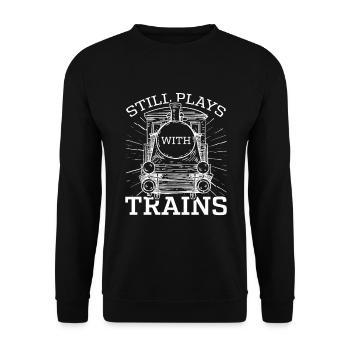 Le train miniature joue toujours avec les trains - Sweat-shirt Unisexe - noir - Devant - Alina (178cm) & Michal (187cm)