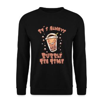 Its Always Bubble Tea Time - Unisex Sweatshirt - black - Front - Alina (178cm) & Michal (187cm)