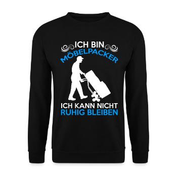 Möbelpacker Umzugsunternehmen Umzugshelfer - Unisex Pullover - Schwarz - Vorne - Alina (178cm) & Michal (187cm)