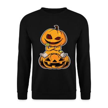Pumpkin Halloween - Unisex Sweatshirt - black - Front - Alina (178cm) & Michal (187cm)