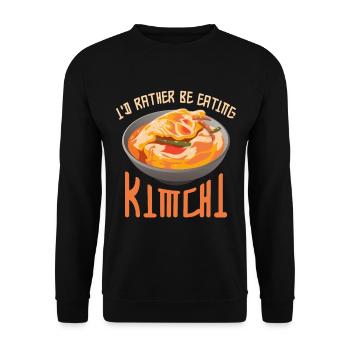 Kimchi Funny I'd rather be heating kimchi - Unisex Sweatshirt - black - Front - Alina (178cm) & Michal (187cm)
