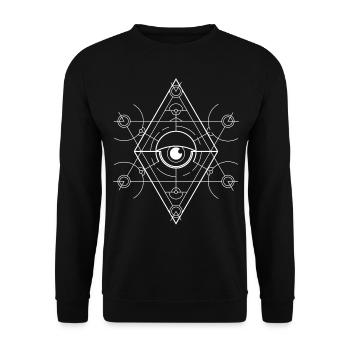 Yeux géométriques - Sweat-shirt Unisexe - noir - Devant - Alina (178cm) & Michal (187cm)