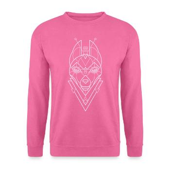 Wolf Geometrisch - Unisex Pullover - Pink - Vorne