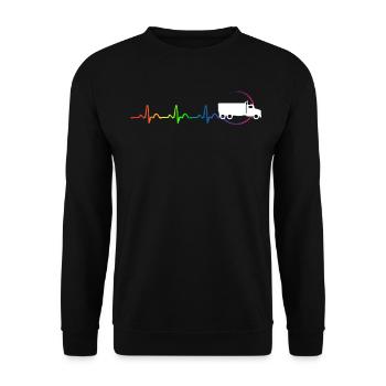 TRUCK HOMOSEXUAL - Unisex Pullover - Schwarz - Vorne - Alina (178cm) & Michal (187cm)
