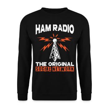 Funk Amateur Funker Funken Radio Hobby Geschenk - Unisex Pullover - Schwarz - Vorne - Alina (178cm) & Michal (187cm)