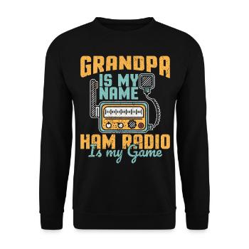 Funk Amateur Funker Funken Radio Hobby Geschenk - Unisex Pullover - Schwarz - Vorne - Alina (178cm) & Michal (187cm)