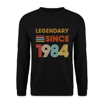 Vintage Legendary since 1984 Geburtstag - Unisex Pullover - Schwarz - Vorne - Alina (178cm) & Michal (187cm)