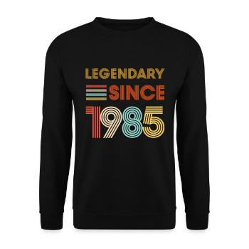 Vintage Legendary since 1985 Geburtstag - Unisex Pullover - Schwarz - Vorne - Alina (178cm) & Michal (187cm)