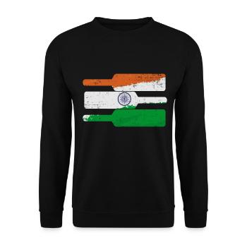 Jeu de cricket Indian Cricket Drapeau indien - Sweat-shirt Unisexe - noir - Devant - Alina (178cm) & Michal (187cm)