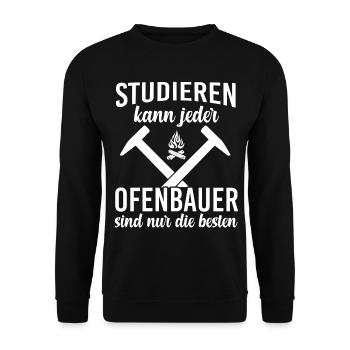Ofenbauer Kaminbauer Ofenbaumeister - Unisex Pullover - Schwarz - Vorne - Alina (178cm) & Michal (187cm)