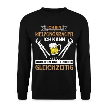 Heizungsbauer Heizungsbau Heizungsinstallateur - Unisex Pullover - Schwarz - Vorne - Alina (178cm) & Michal (187cm)
