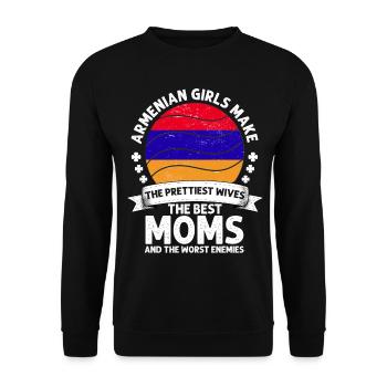 Armenian Mom Mama Armenian American - Unisex Sweatshirt - black - Front - Alina (178cm) & Michal (187cm)