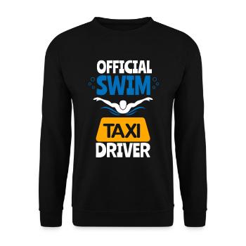 Schwimmen Mama Papa Schwimmer Taxifahrer Geschenk - Unisex Pullover - Schwarz - Vorne - Alina (178cm) & Michal (187cm)