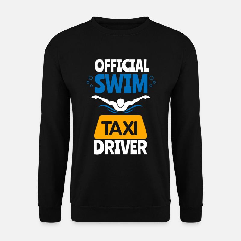 Schwimmen Mama Papa Schwimmer Taxifahrer Geschenk - Unisex Pullover - Schwarz