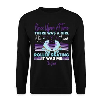 Cool Roller Skating Skate Girl - Unisex Sweatshirt - black - Front - Alina (178cm) & Michal (187cm)