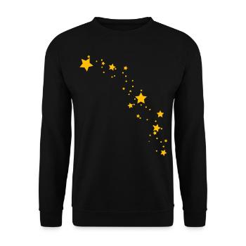 Gelbe Sterne - Unisex Pullover - Schwarz - Vorne - Alina (178cm) & Michal (187cm)