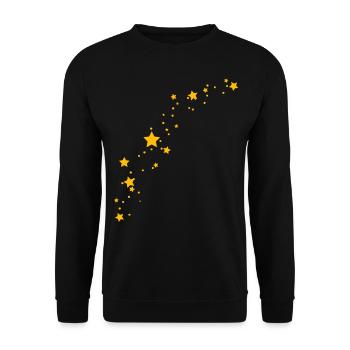 Gold Gelbe Sterne - Unisex Pullover - Schwarz - Vorne - Alina (178cm) & Michal (187cm)