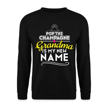 Öffnet Den Ich Werde Oma Großmutter - Unisex Pullover - Schwarz - Vorne - Alina (178cm) & Michal (187cm)