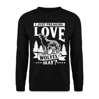 Wolf - Unisex Sweatshirt - black - Front - Alina (178cm) & Michal (187cm)
