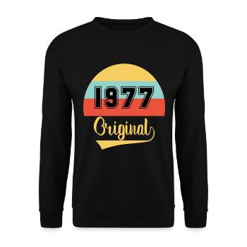 Vintage Orginal 1977 anniversaire - Sweat-shirt Unisexe - noir - Devant - Alina (178cm) & Michal (187cm)