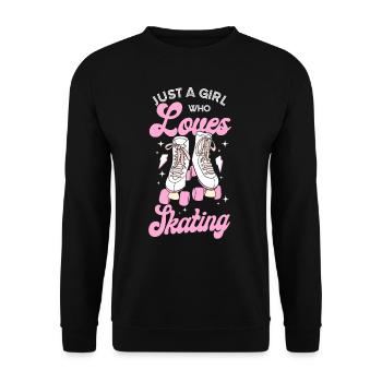 Cool Roller Skating Skate Girl - Unisex Sweatshirt - black - Front - Alina (178cm) & Michal (187cm)
